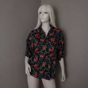 Vintage Joanna Floral Front Pocket 80s/90s Blouse